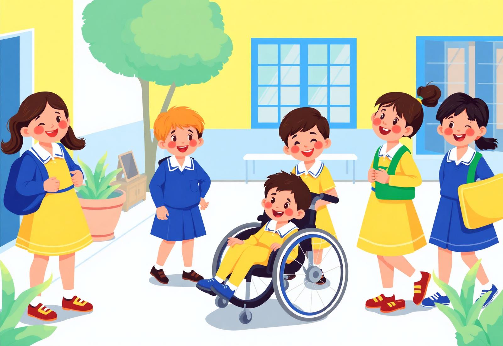 Estudiantes de inicial y primaria del IEP Pablo Neruda jugando en el patio